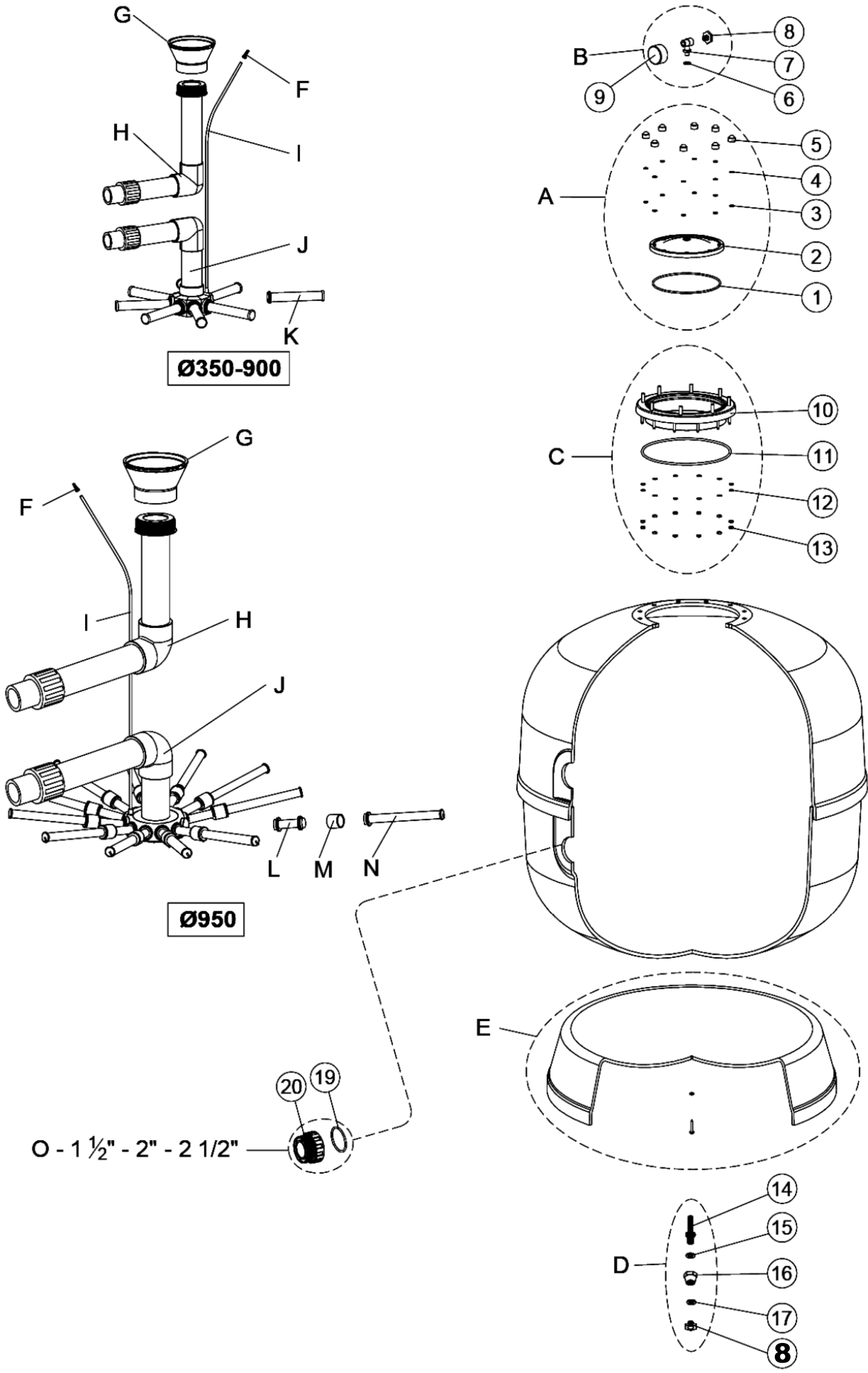 Filtran ndoba Lisboa 450 - 900